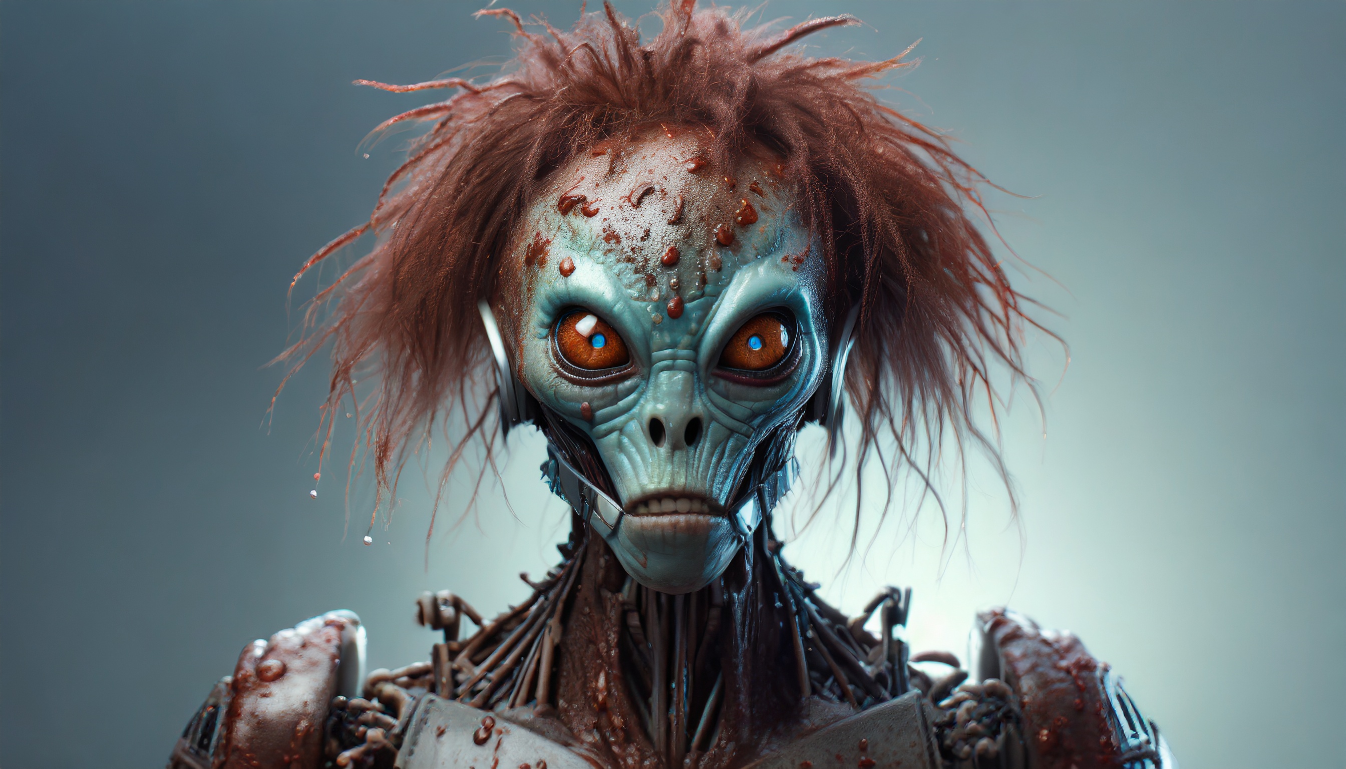 Firefly a wet alien robot monster zombie with hair blood 71341