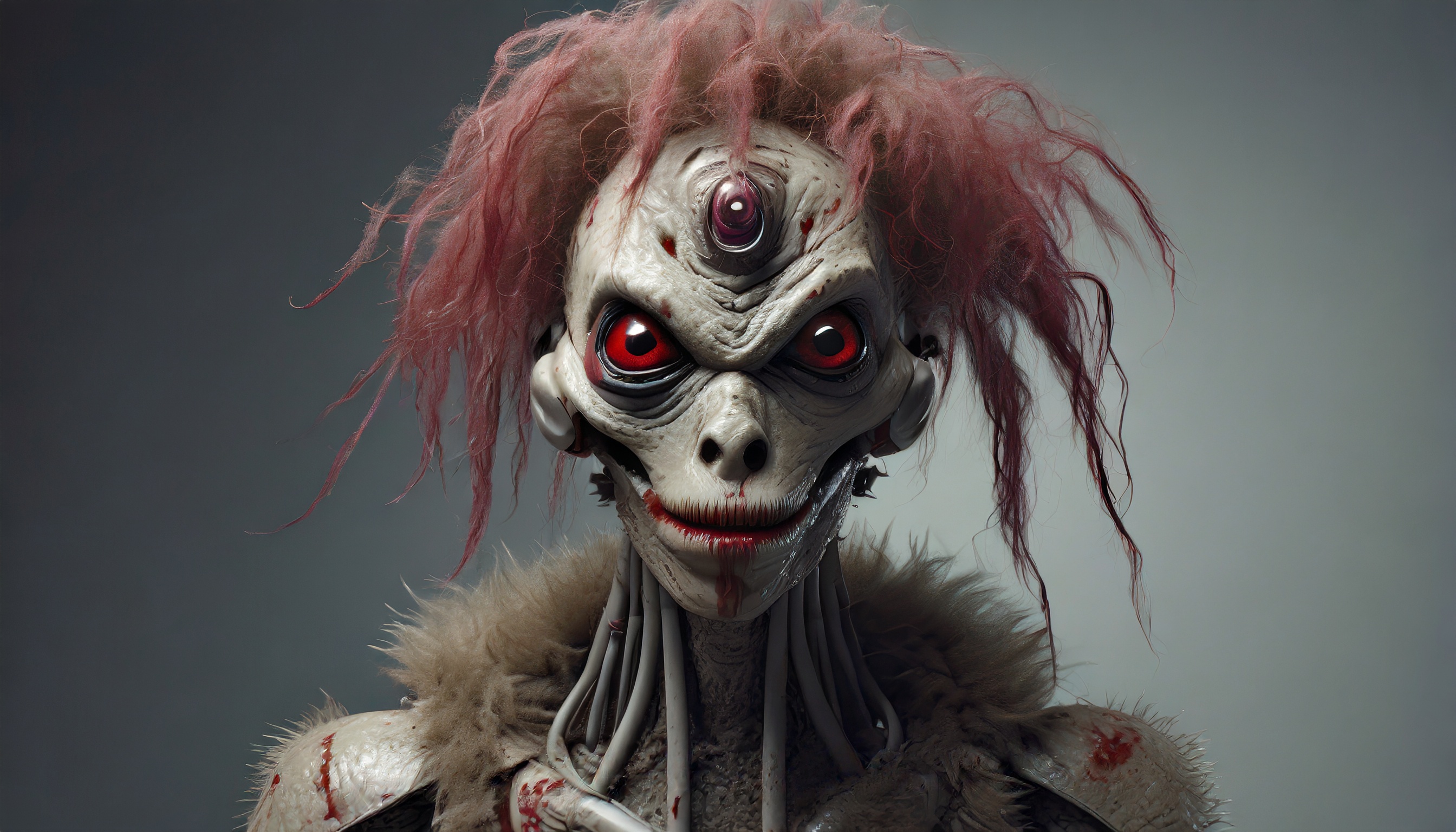 Firefly a wet alien robot monster zombie with hair blood and a mustache 21435