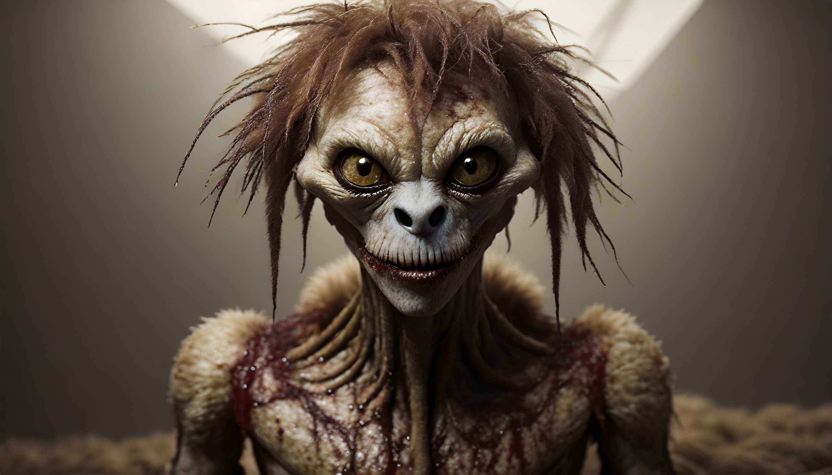 Firefly a wet alien robot monster zombie with hair blood and a mustache 22920