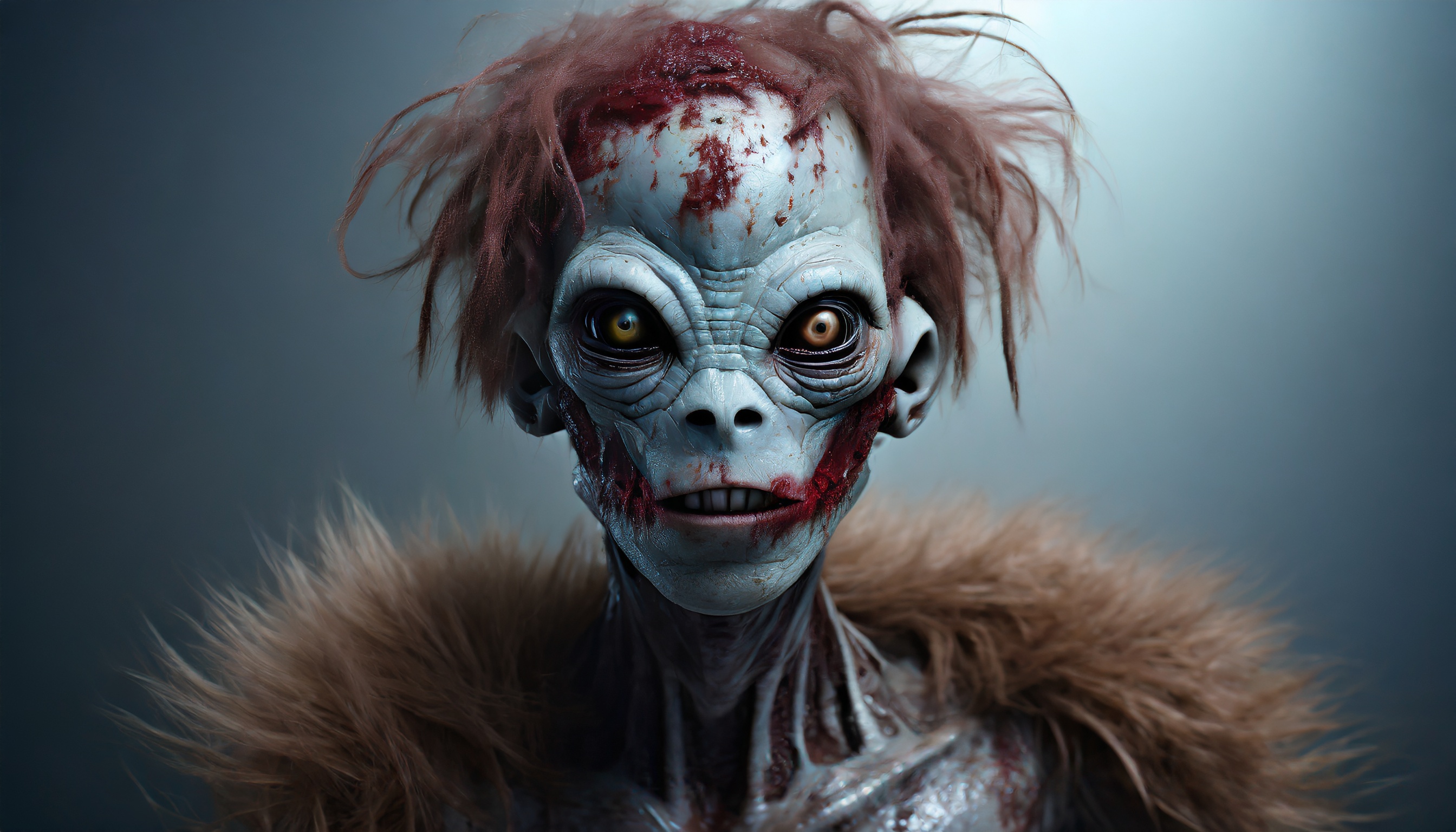 Firefly a wet alien robot monster zombie with hair blood and a mustache 84144