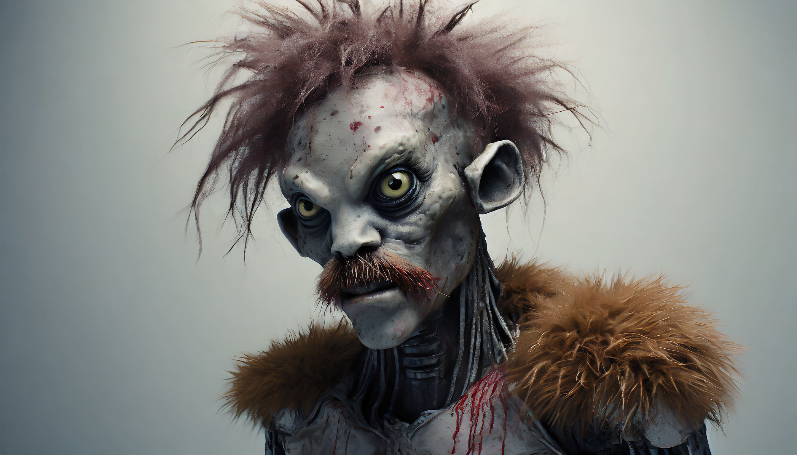 Firefly a wet alien robot monster zombie with hair blood and a mustache 84663