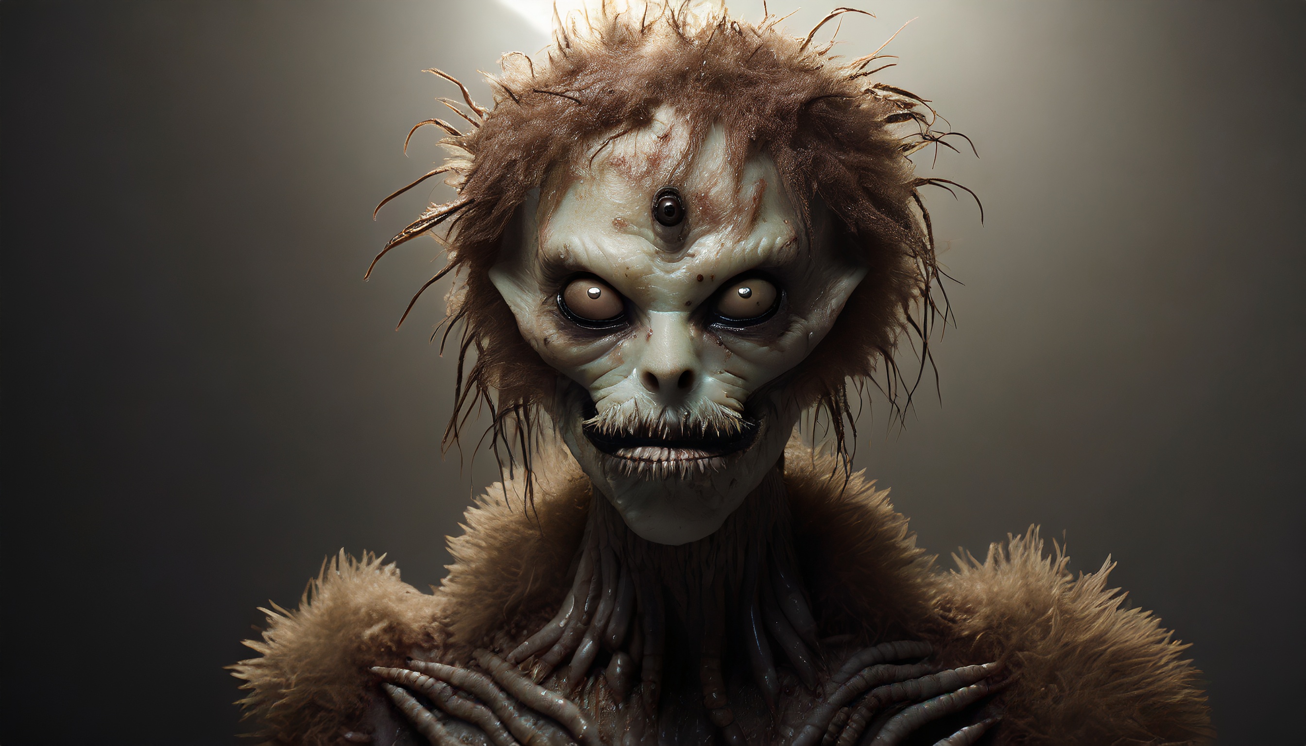 Firefly a wet alien robot monster zombie with worm hair blood and a mustache 25416