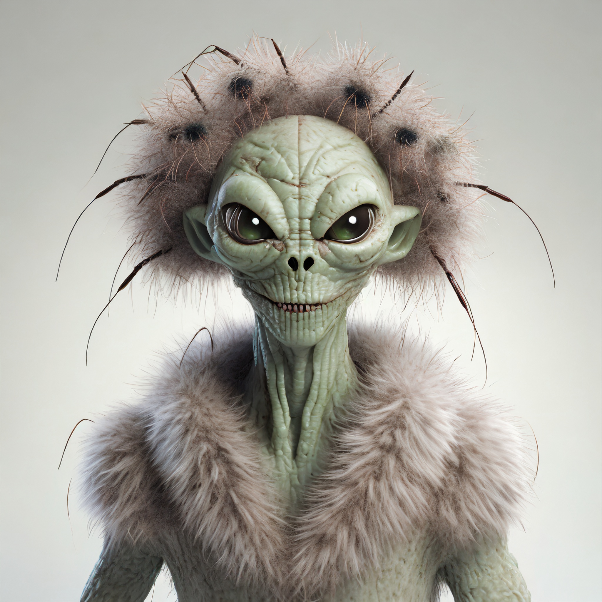 Firefly alien zombie avec tete de cafard et cheveux 89899