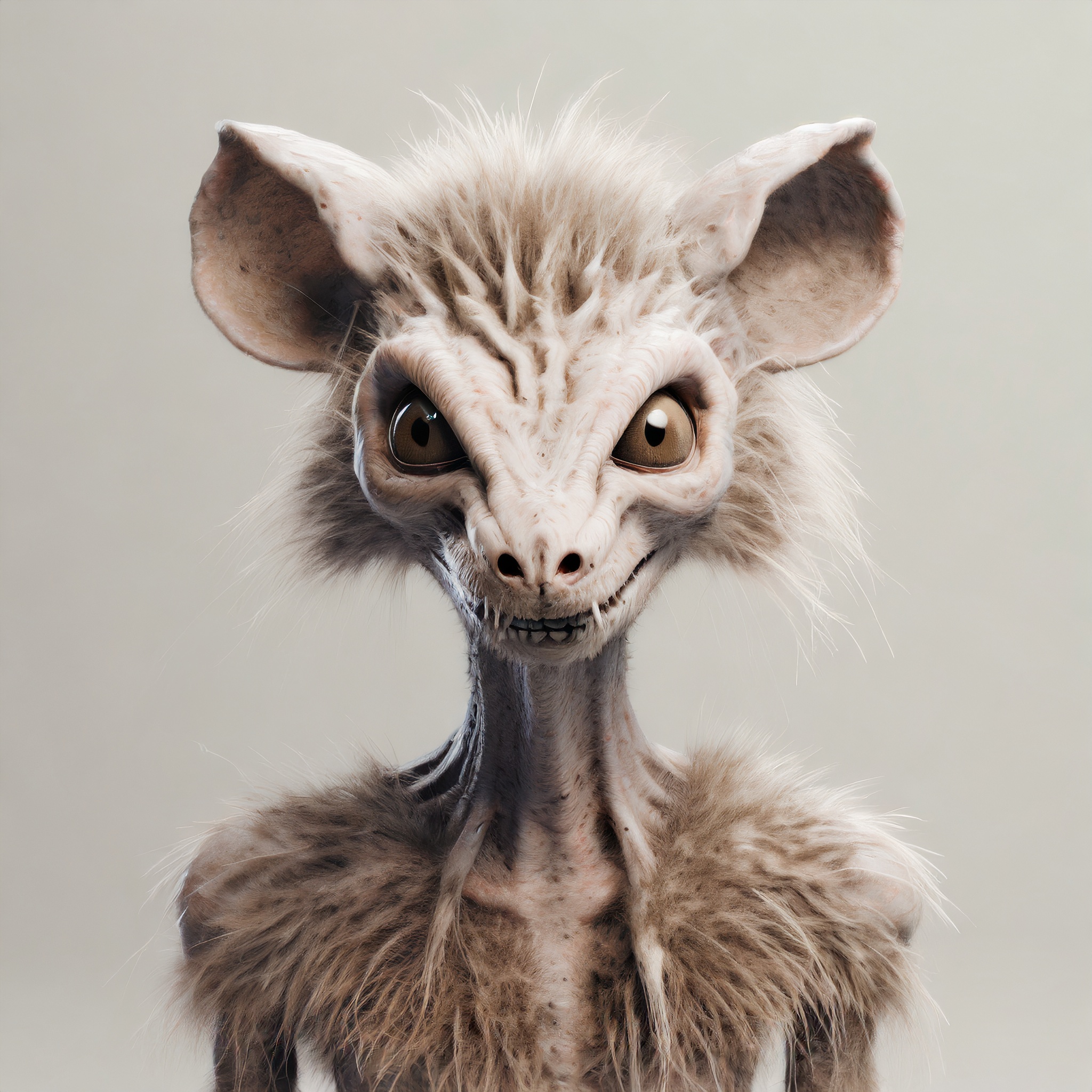 Firefly alien zombie avec tete de rat et cheveux 16591