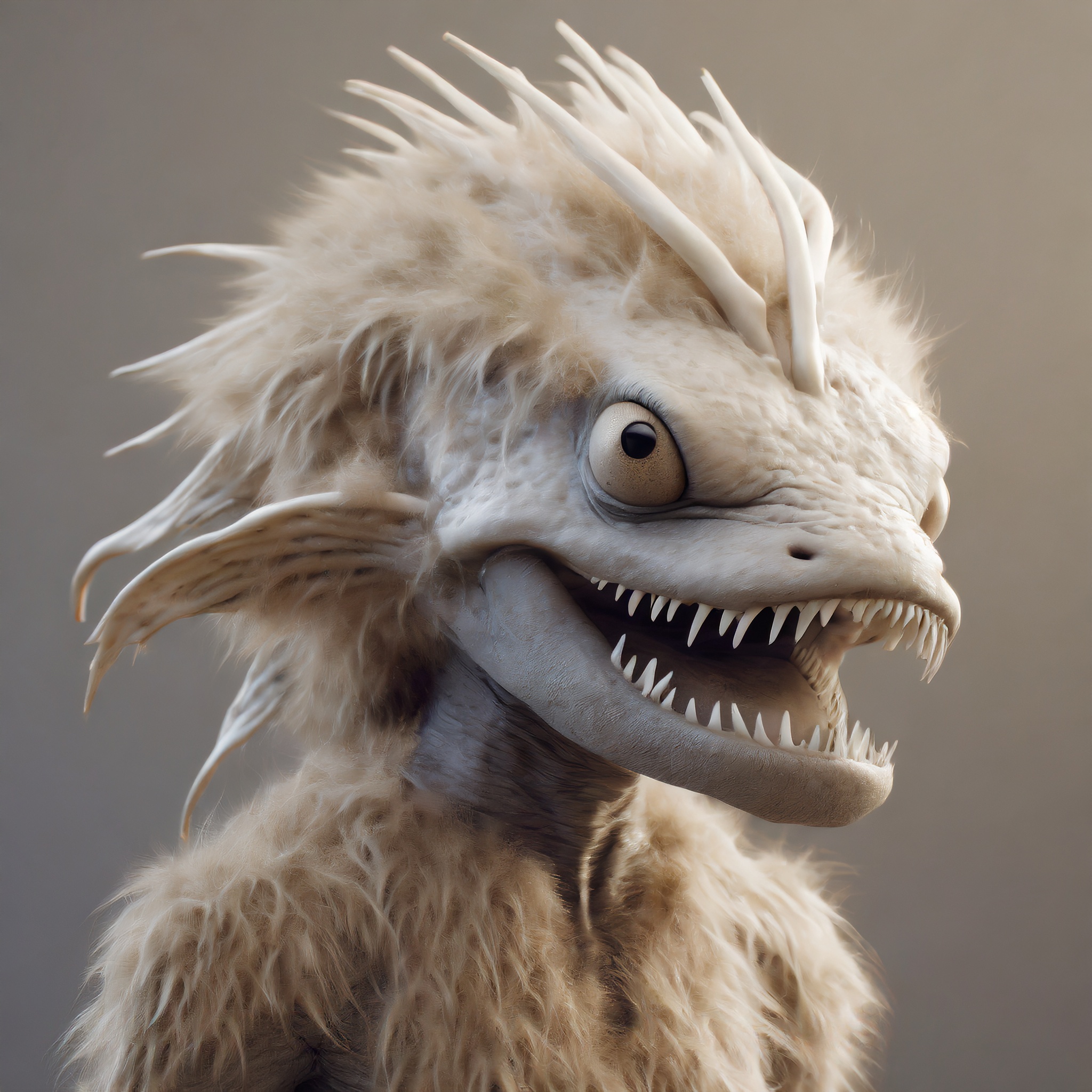 Firefly alien zombie avec tete de requin et cheveux 89028