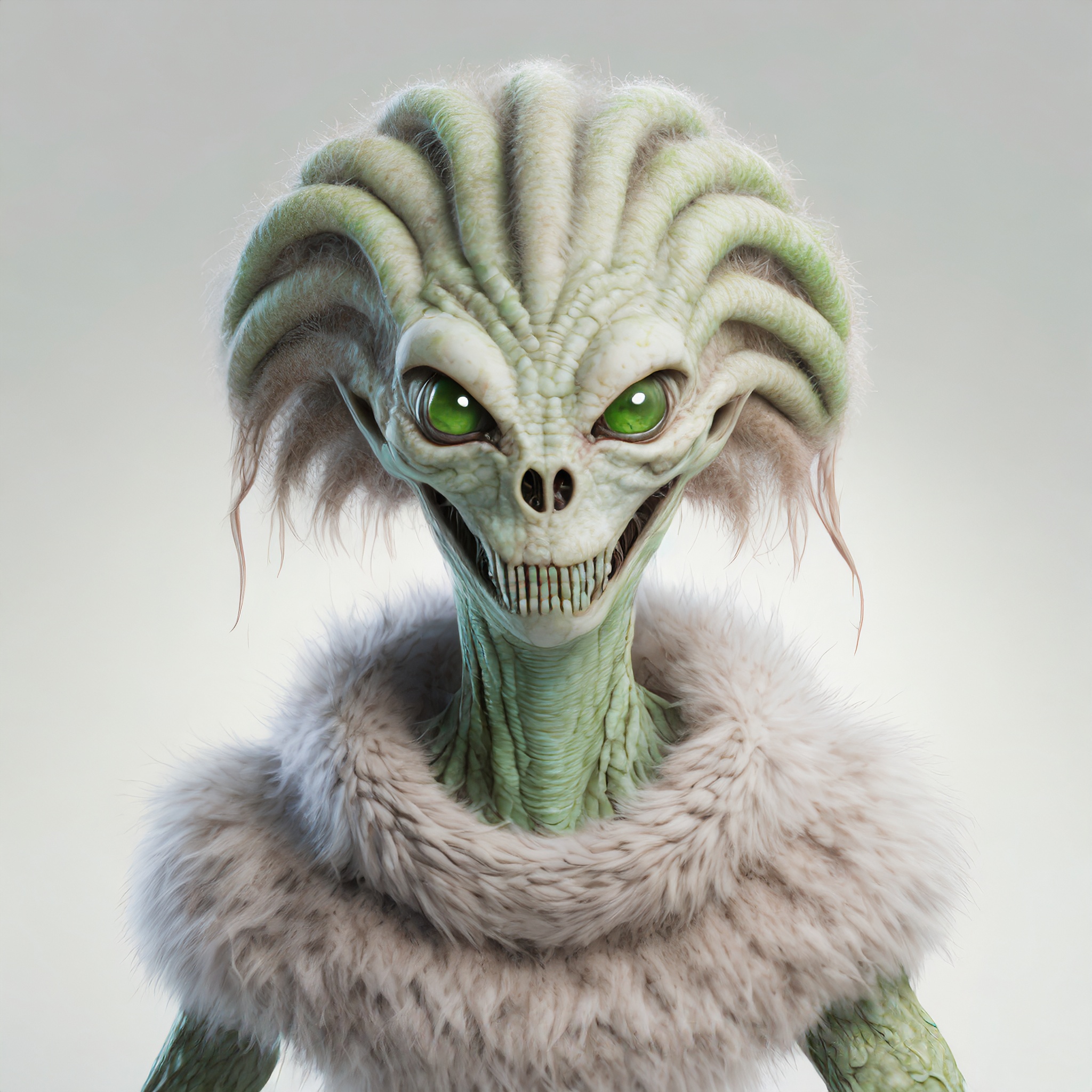 Firefly alien zombie avec tete de serpent et cheveux 89899