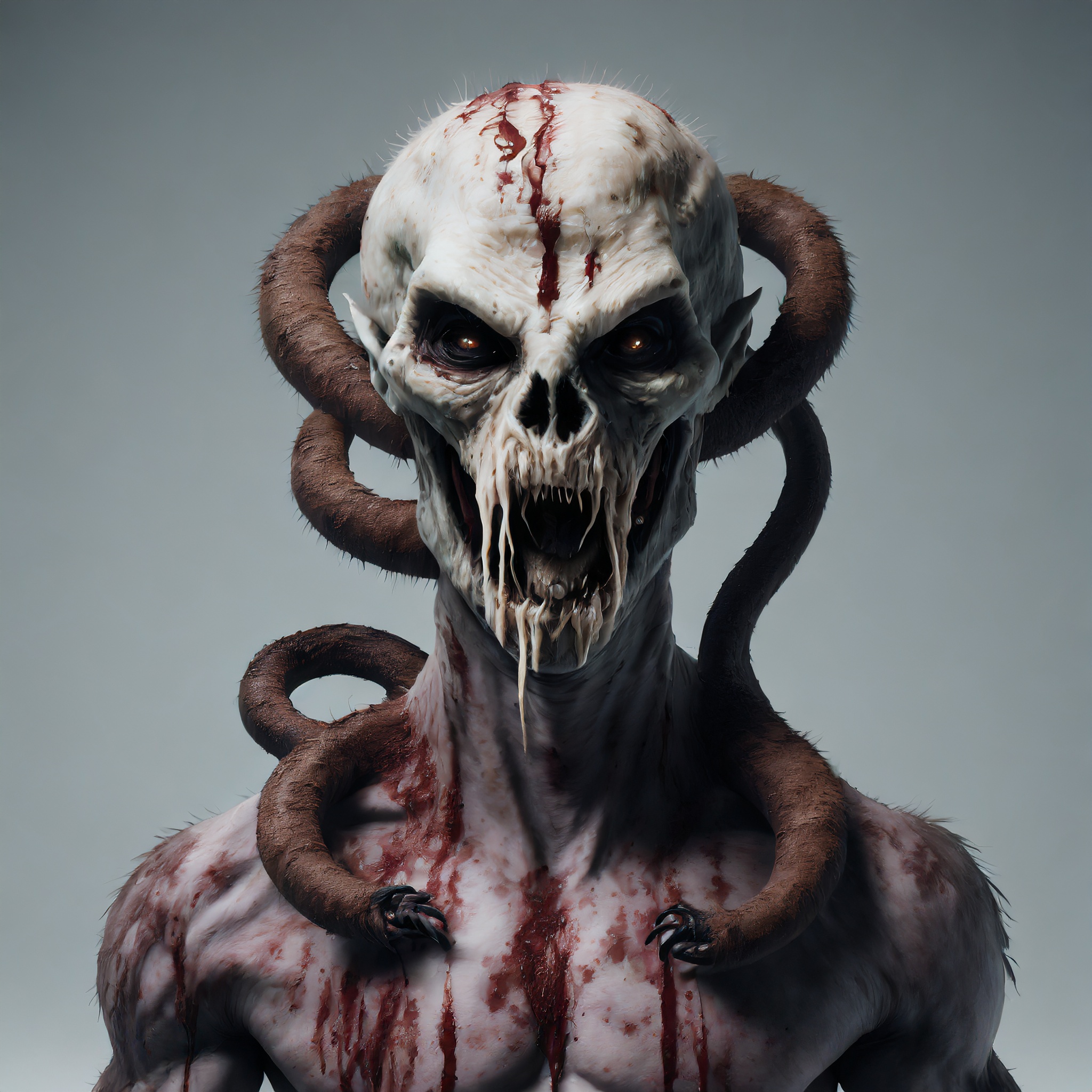 Firefly homme monstre alien avec du sang de la bave et un trou dans le crane et des serpents 71623