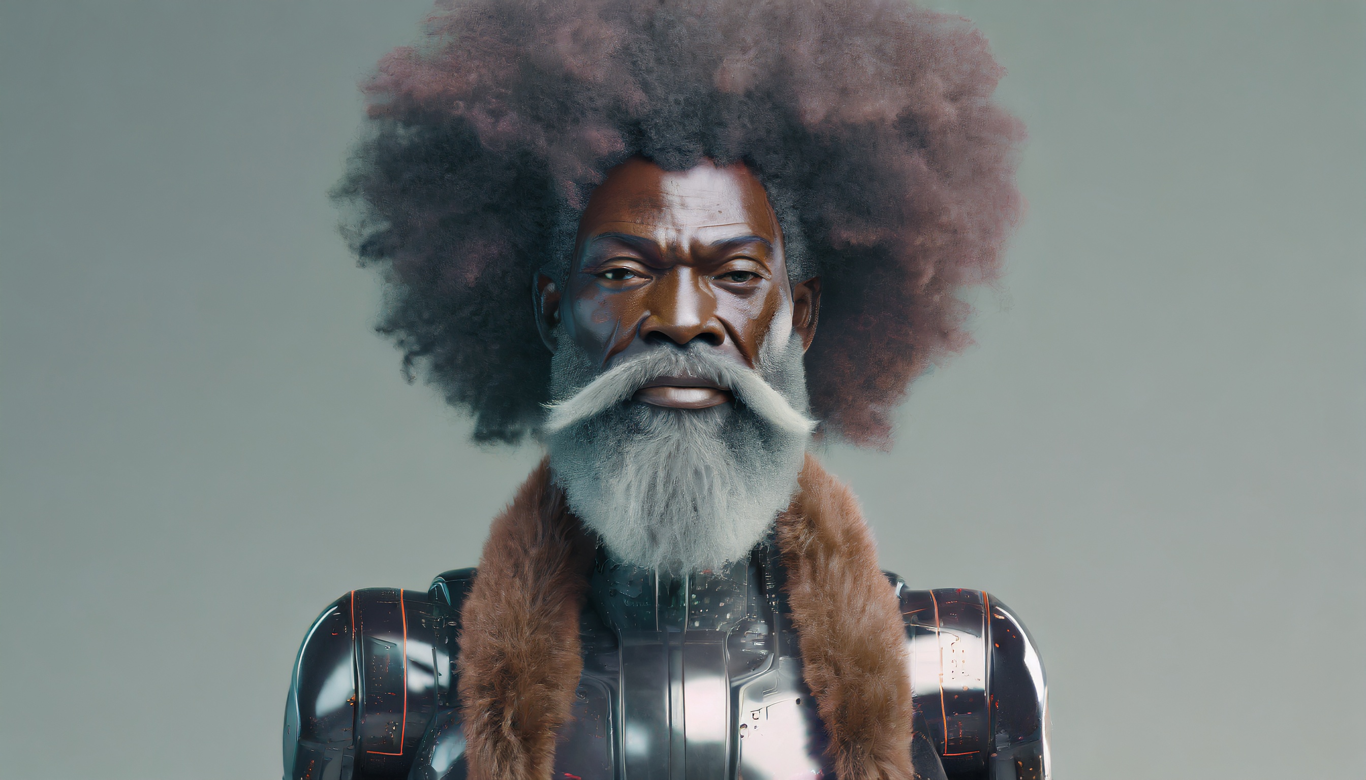 Firefly homme robot avec une longue barbe et une coupe afro 84463