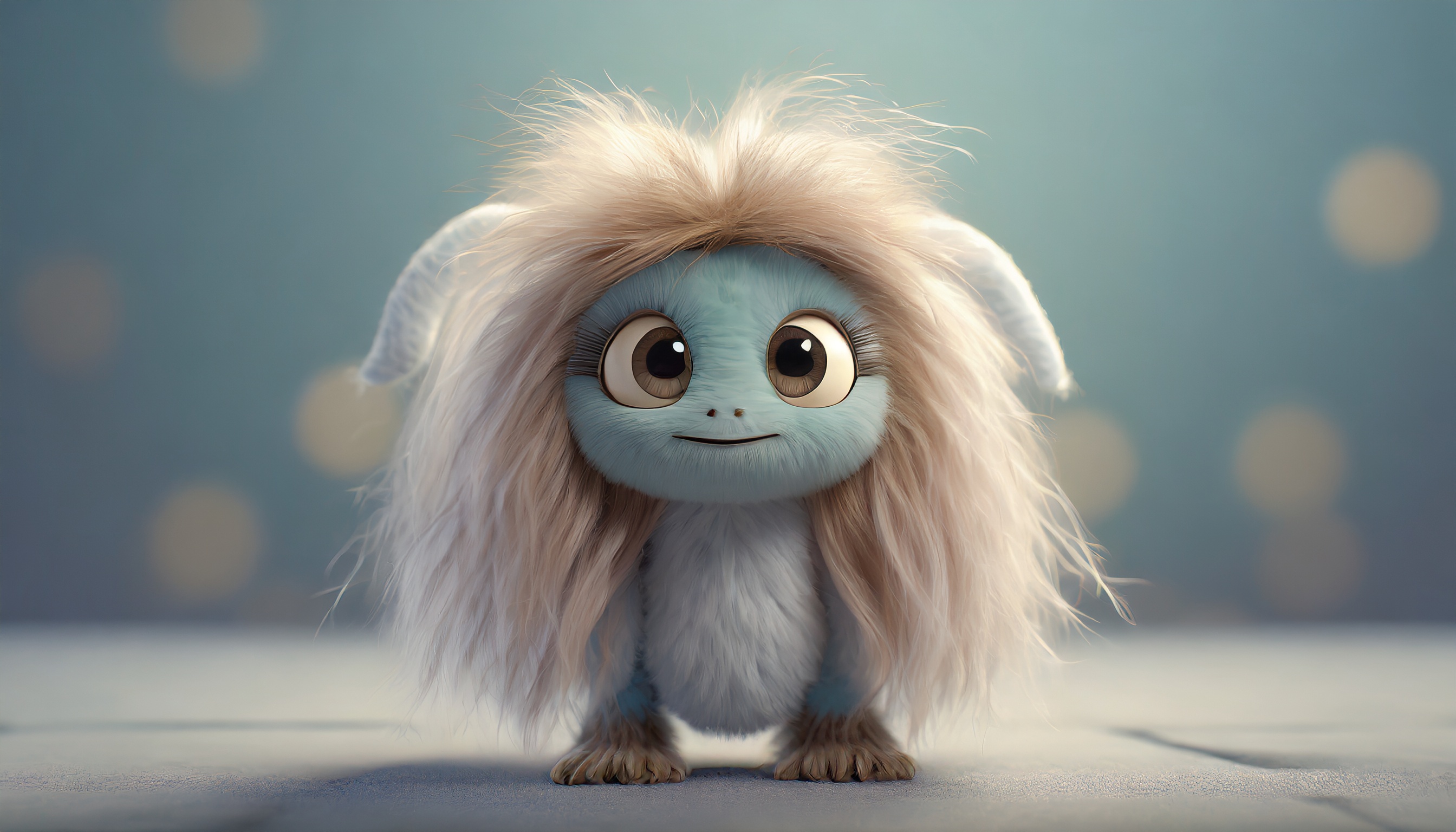 Firefly mini monstre mignon avec de longs poils en laine 28244