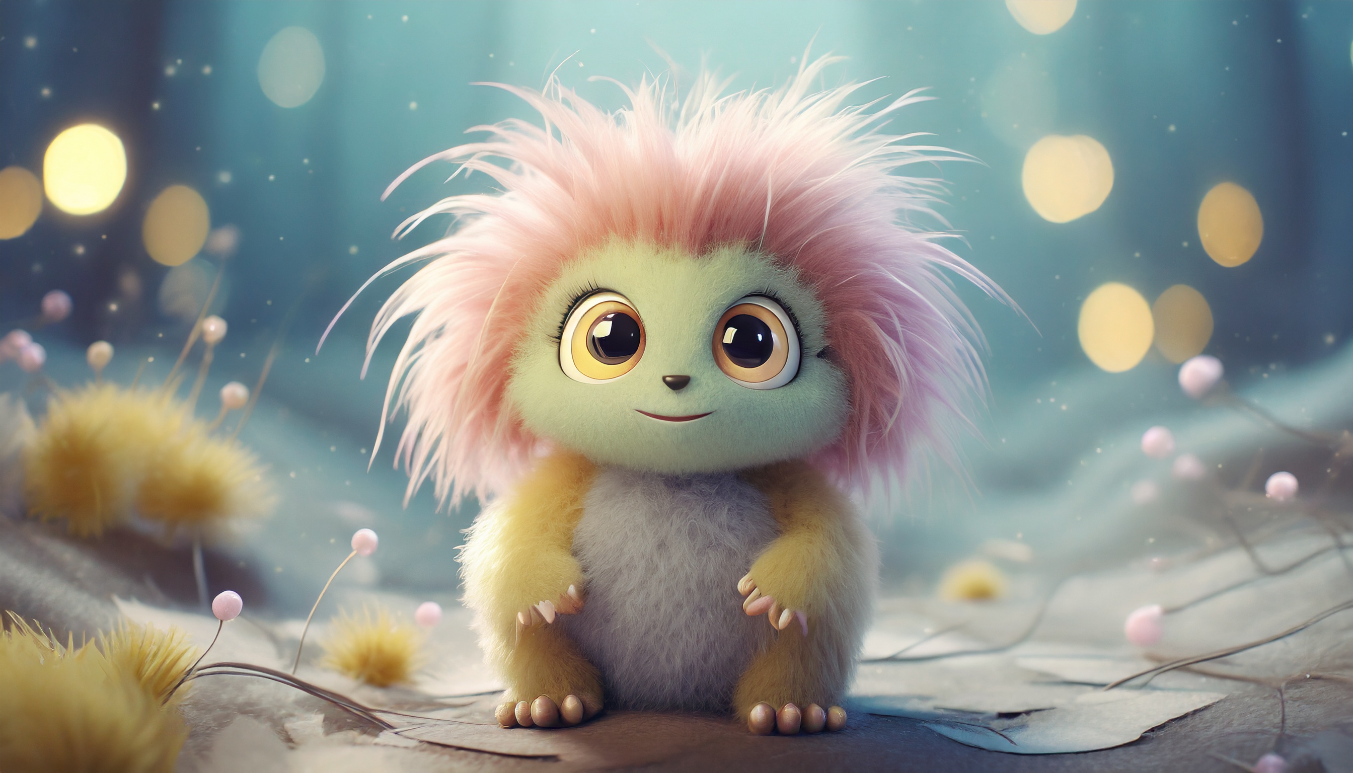 Firefly mini monstre mignon avec des cheveux 26866