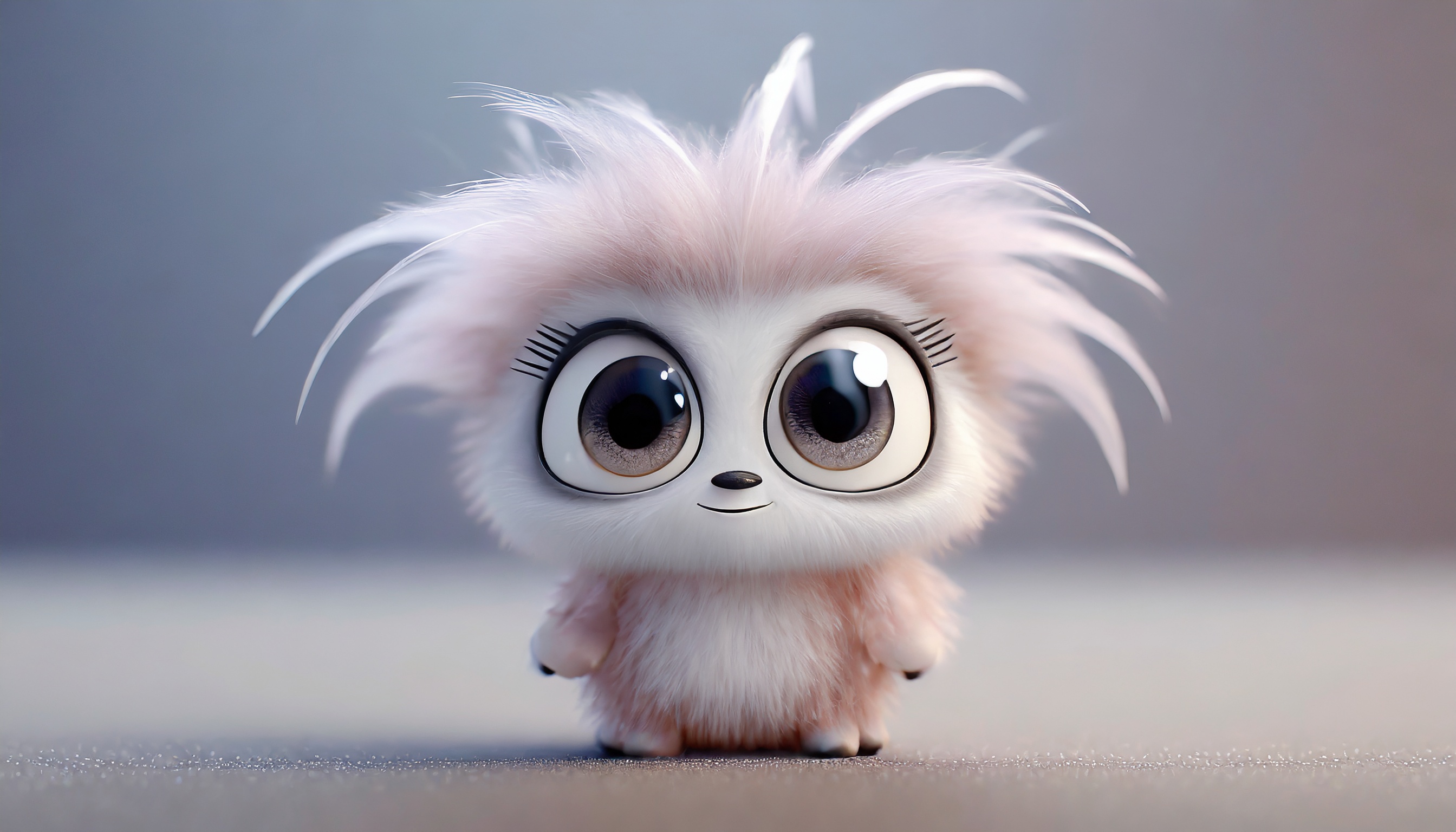 Firefly mini monstre mignon avec des cheveux et de grands cils 45238