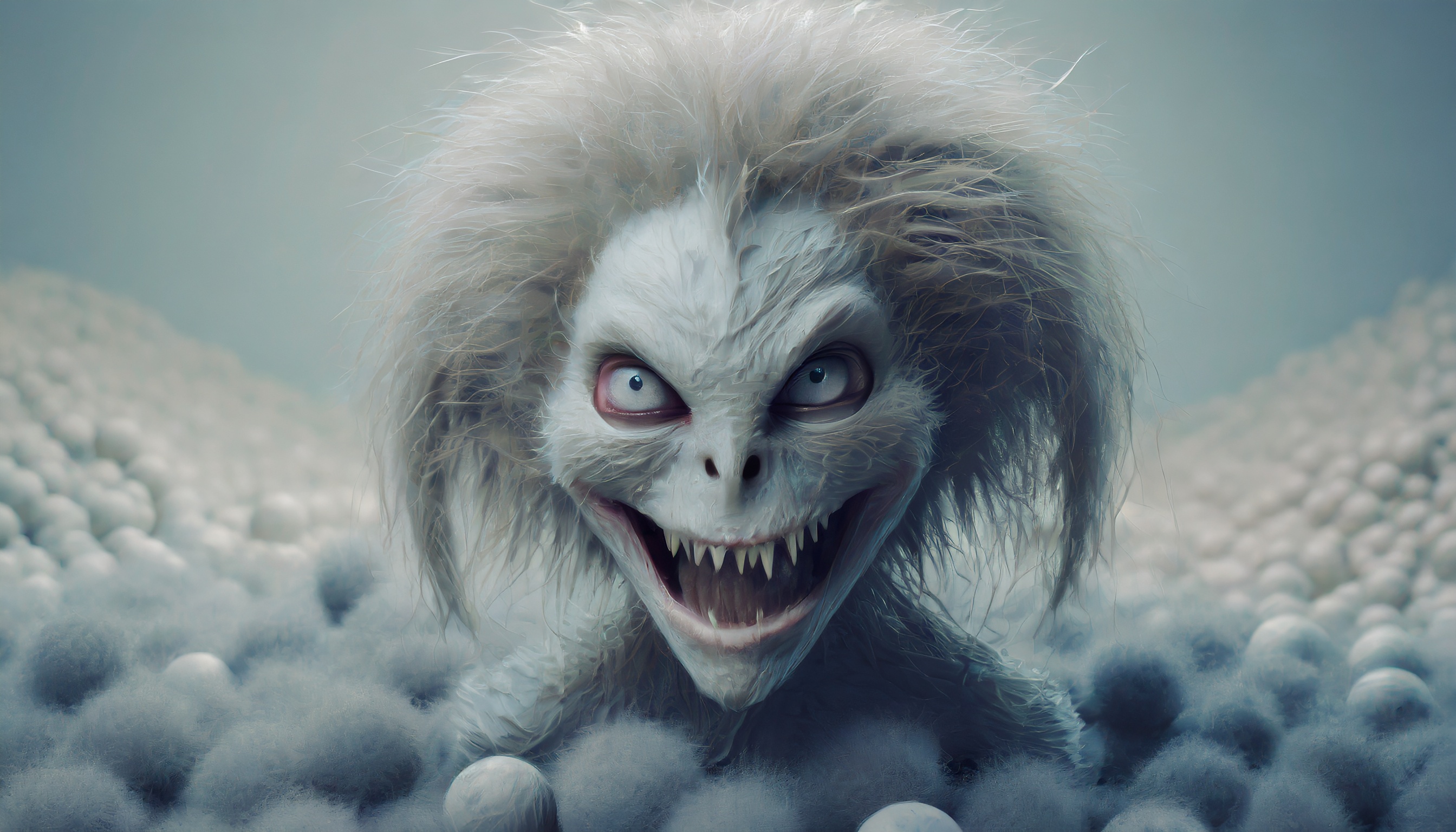 Firefly un extra terrestre avec des cheveux et des dents de vampire dans une piscine à balles 87957