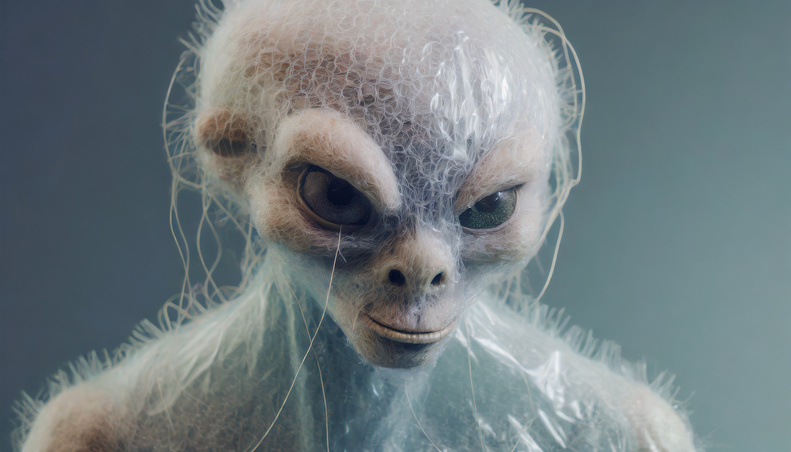 Firefly un monstre alien zombie avec une peau de papier bulle et des cheveux en fil de fer 3257