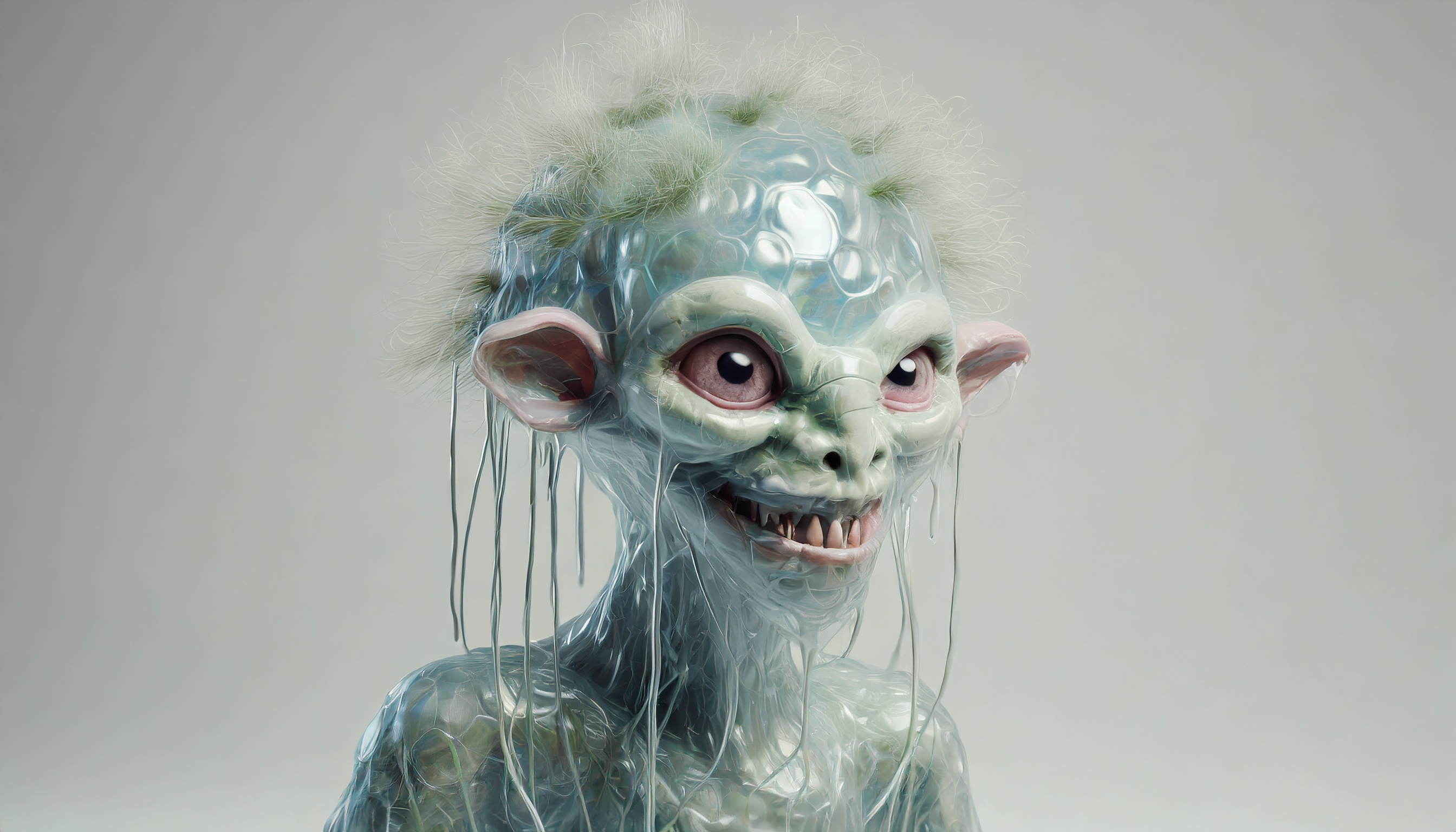 Firefly un monstre alien zombie avec une peau de papier bulle et des cheveux en fil de fer et de glu-3