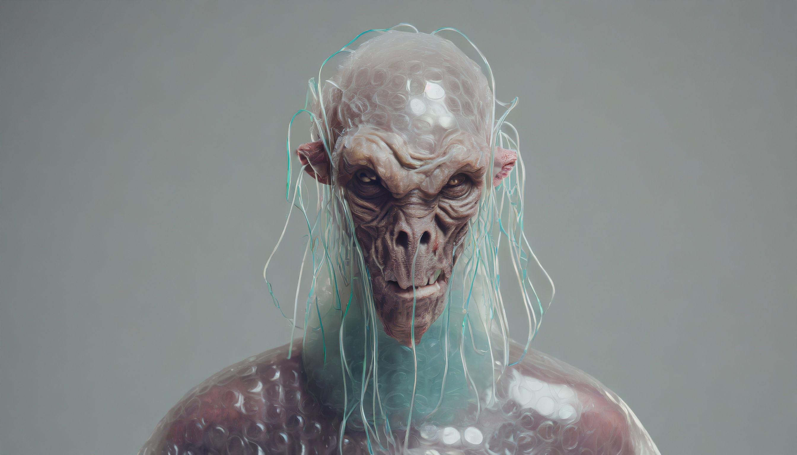 Firefly un monstre alien zombie avec une peau de papier bulle et des cheveux en fil de fer et de glu-4