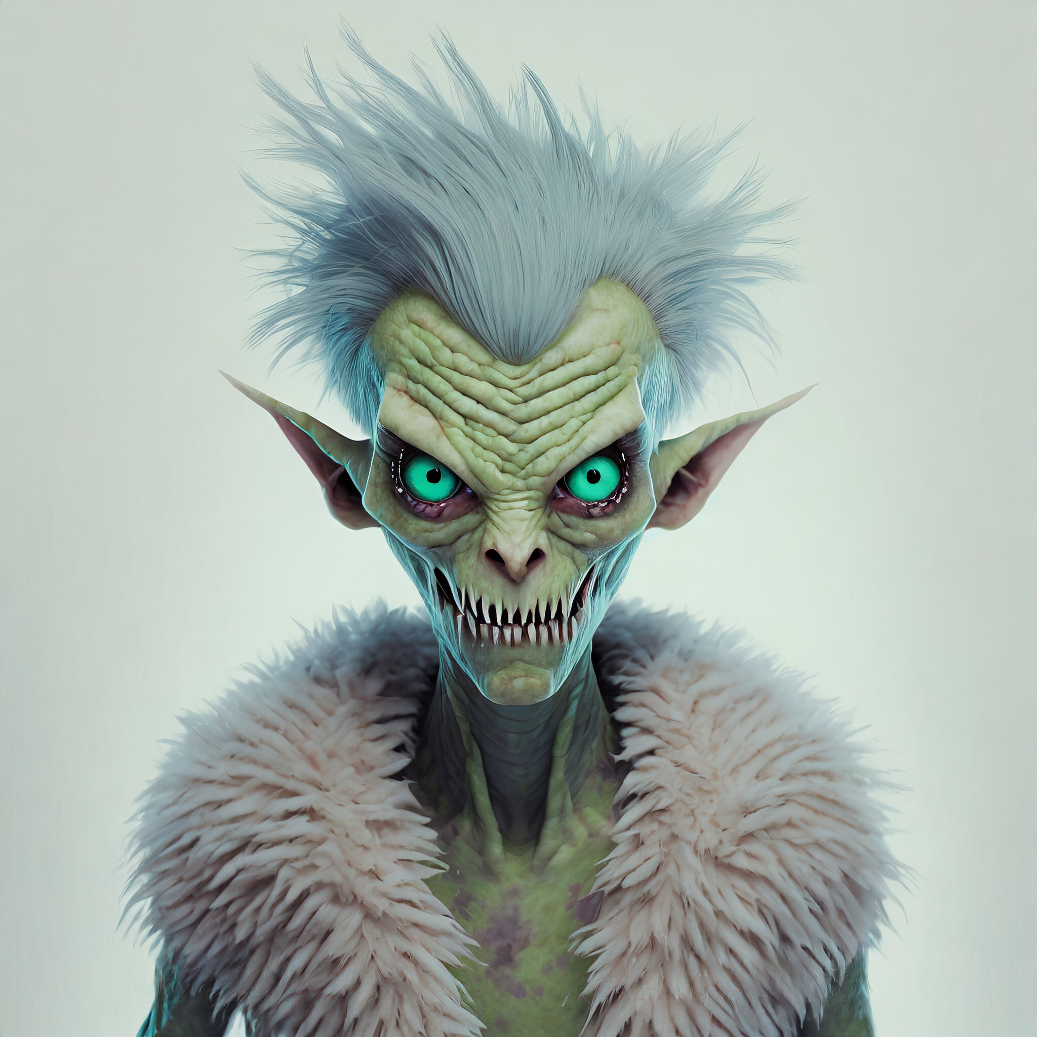 Firefly zombie monstre alien avec de la joue et des cheveux court 1983