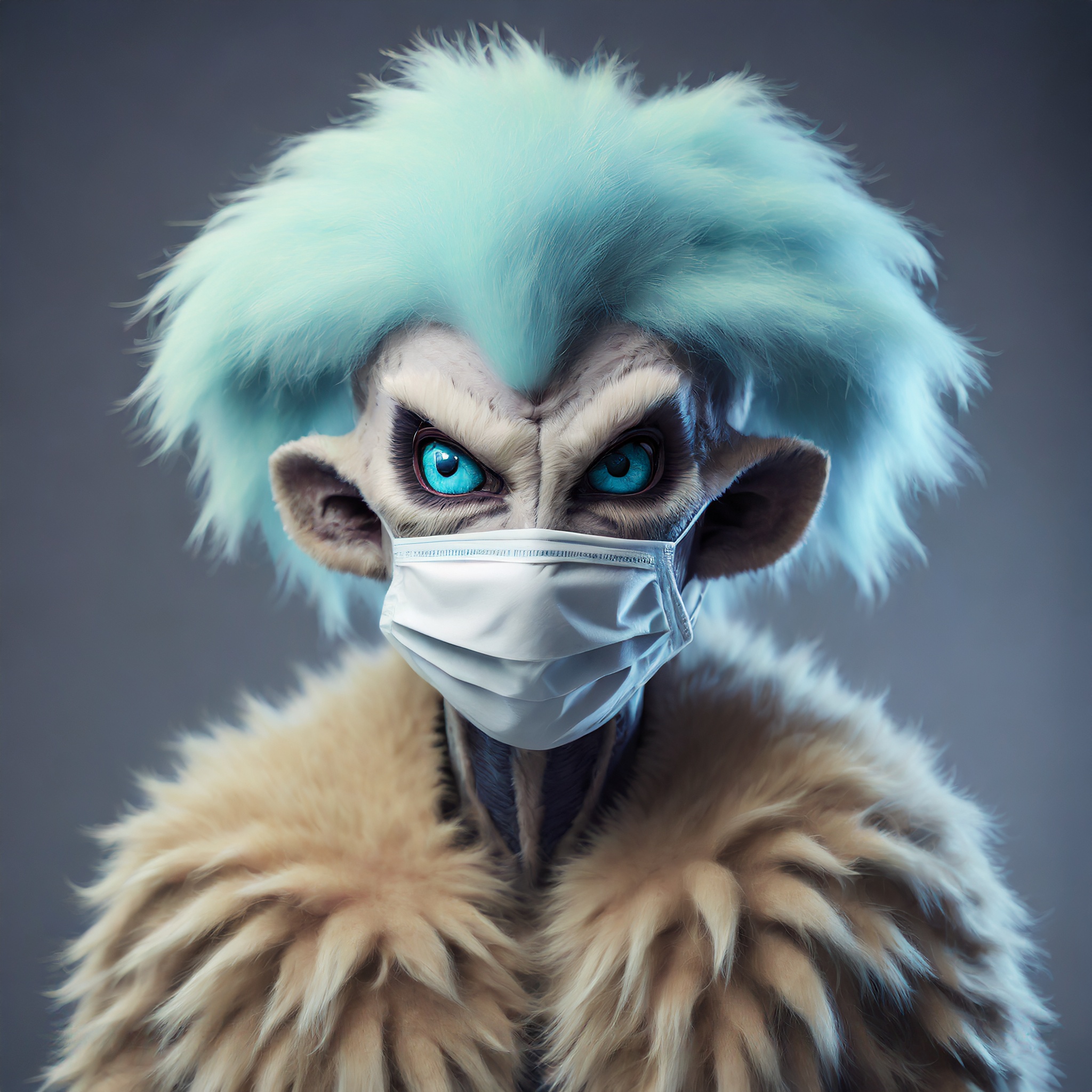 Firefly zombie monstre aliens avec des cheveux avec un masque chirurgical 49340