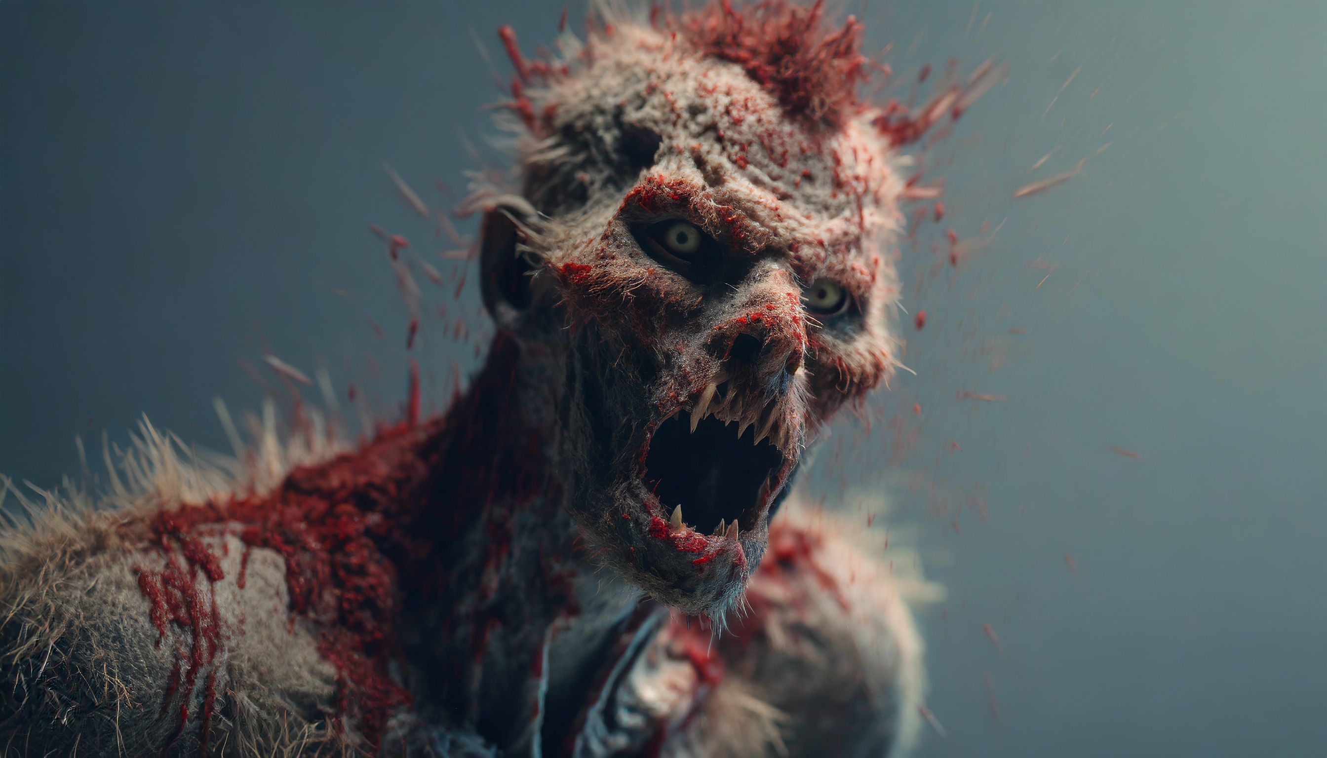 Firefly zombie monstre mutant ecorché avec sang et de poussière explosion ed chair 48637