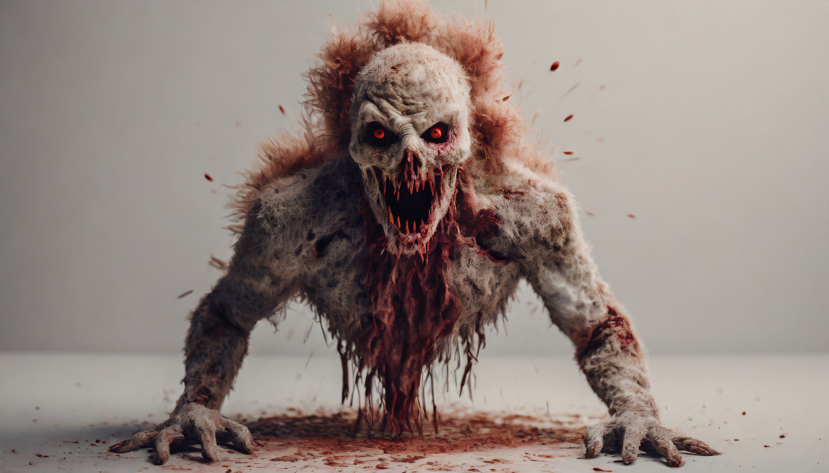 Firefly zombie monstre mutant ecorché avec sang et de poussière explosion ed chair 4963