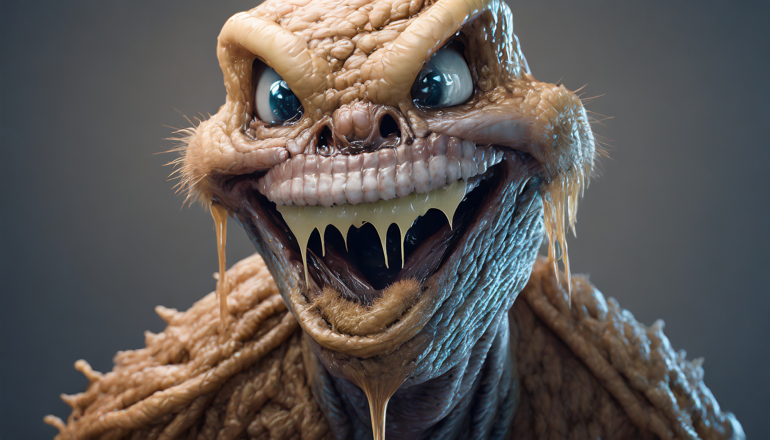 Firefly zombie mutant avec une peau de miel dégoulinant et de la colle de vers de terre et du venin